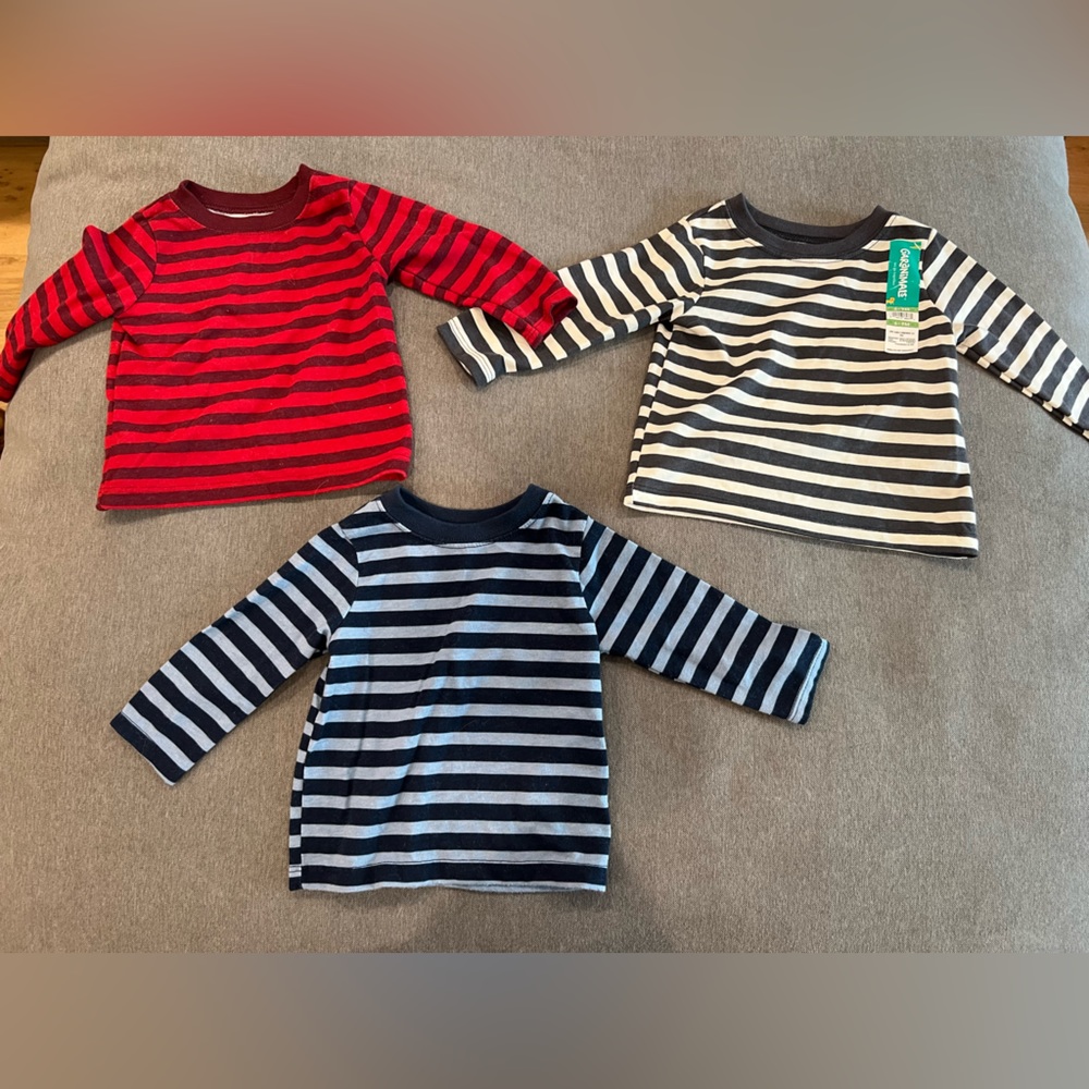 3 baby boy long sleeve tees. Two size 3-6 month. One size 6-9 month